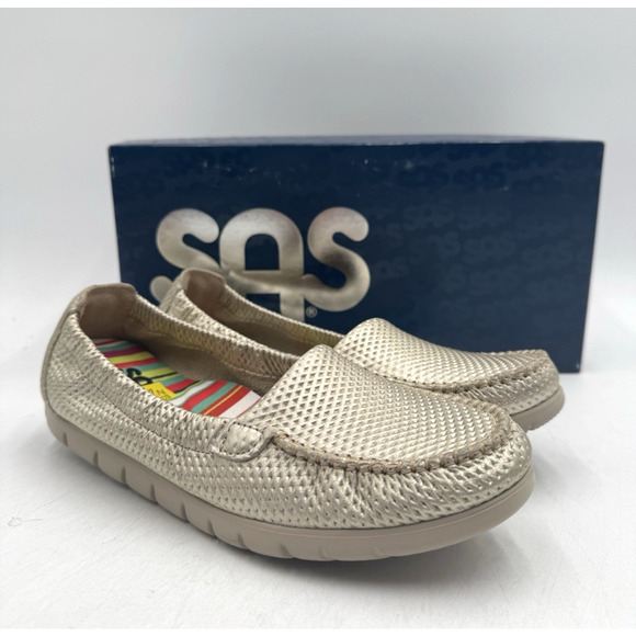 SAS SUNNY Women's NEW Slip On Loafer Gold US Size 7 Narrow (2810-069) - Picture 1 of 11